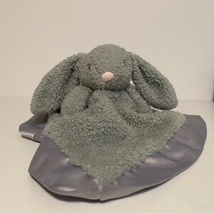 Apricot Lamb Bunny Lovey Gray Satin Trim Baby Security Blanket Lovie
